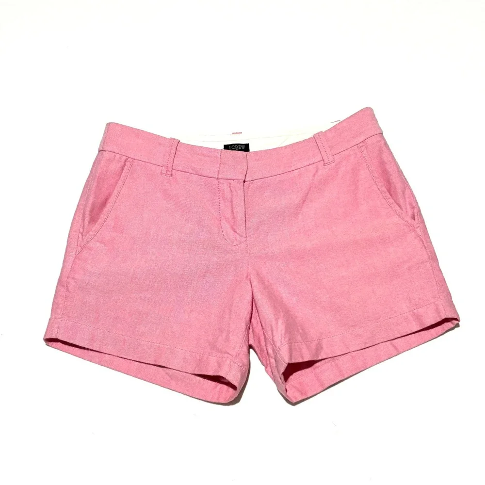 J Crew Pink Chino‎ Shorts Womens Size 2 Flat Front Casual Everyday Preppy
